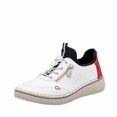 Rieker sneakers til dame i hvid med Antistress og justerbar elastik samt pyntelynlås