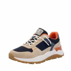 Rieker sneakers til herre i beige med elastik snørebånd og flotte detaljer samt ekstra bredde (G)