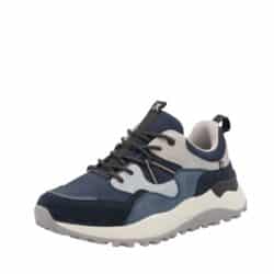 Rieker sneakers til herre i blå med ekstra bredde G samt elastik snørebånd og mønsteret gummisål