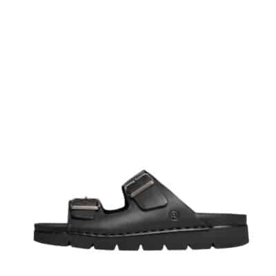 Rohde San Marino sandal til herre i sort med læderoverdel samt to justerbare spænder og ekstra bredde G