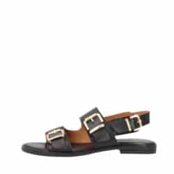 Shoedesign Copenhagen June sandal til dame i sort læder med justerbare spænder og blød indersål