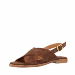 Shoedesign Copenhagen Nicola S sandal til dame i mørkebrun med ruskindsoverdel samt justerbar spænde og ruksindsål