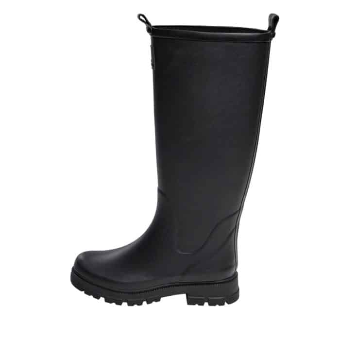 Sofie Schnoor Lang gummistøvle til dame i sort med udtagelig sål og flotte detaljer