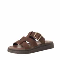 Tamaris sandal til dame i brunt læder med remme og spænde