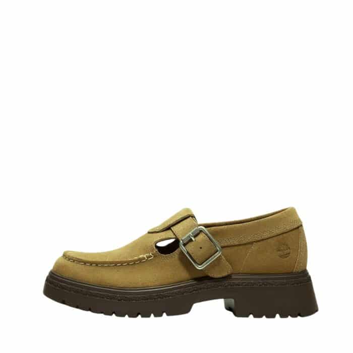 Timberland Cambria Vally Buckle mary jane sko til dame i beige ruskind og udtagelig sål samt chunky ydersål