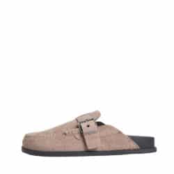 Tommy Hilfiger Bind Mule slippers til herre i beige ruskind med spænde og blød indersål