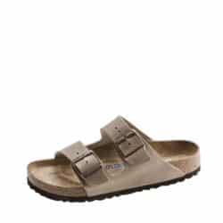 Birkenstock Arizona sandal til dame og herre i beige med overdel i nubuck samt to justerbare spænder og ruskindssål