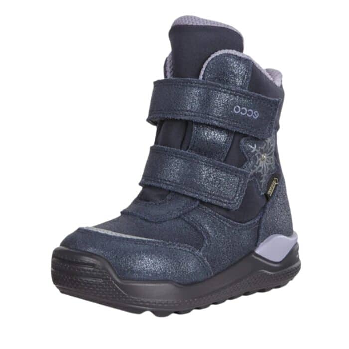 Ecco Urban Mini støvle til børn i blå med ruskindsdetaljer og varm foring samt Gore-Tex