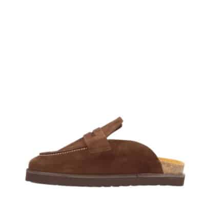 Shoedesign Copenhagen Octavia slippers i skind med åben hæl og blød sål.