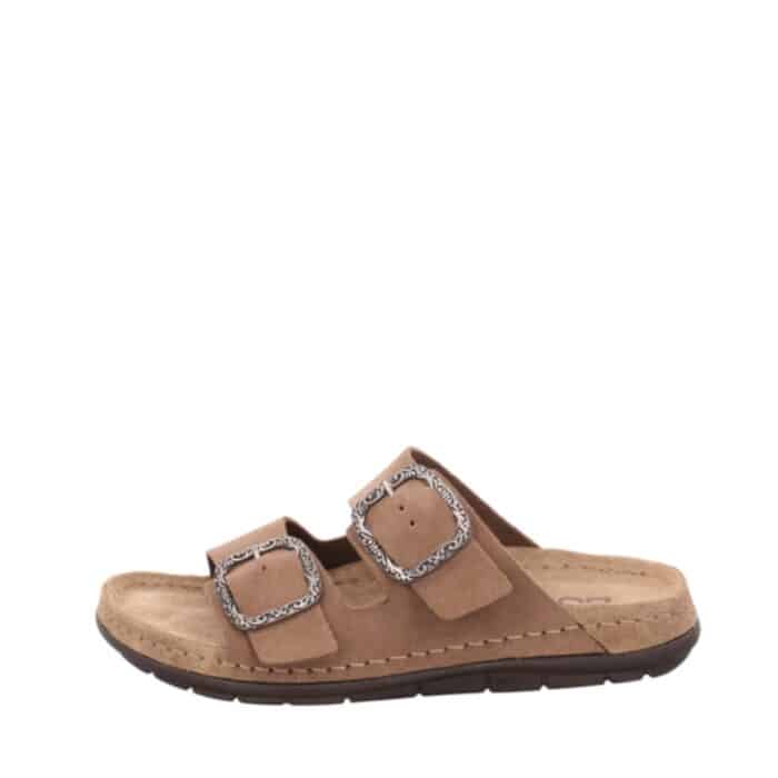 Rohde Rodigo sandal til dame i brun med ruskindsoverdel og 2 justerbare remme samt ruskindsål