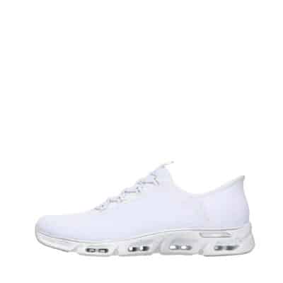 Skechers Slin-In Gratify Pace sneakers til dame i hvid med fast hælkappe og elastik samt stødabsorberende sål