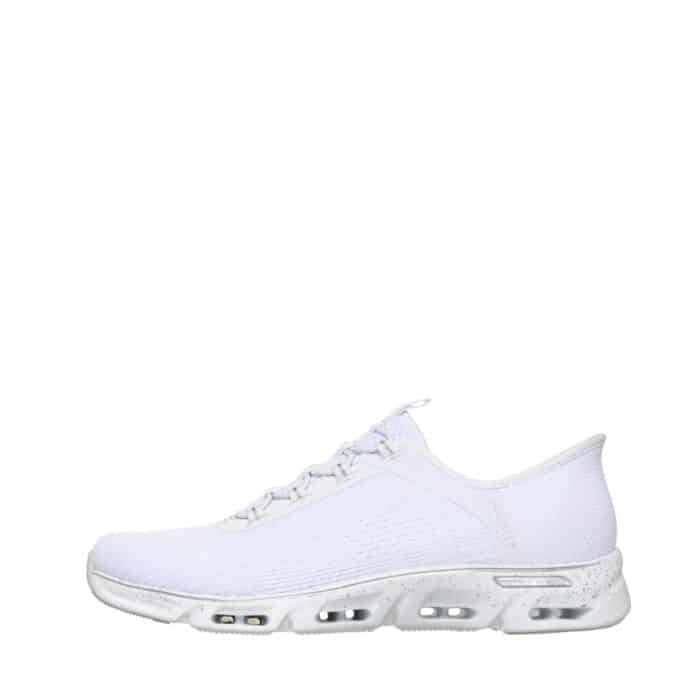 Skechers Slin-In Gratify Pace sneakers til dame i hvid med fast hælkappe og elastik samt stødabsorberende sål