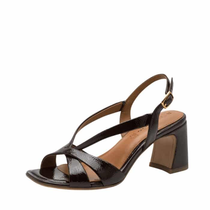 Tamaris sandal til dame i mørkebrun med dekorativ rem og Touch-It, Anti-Shok og Anti-Slide.