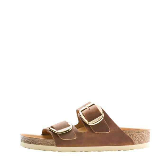Birkenstock Arizona Big Buckle Narrow sandal til dame i brun med justerbar remme.