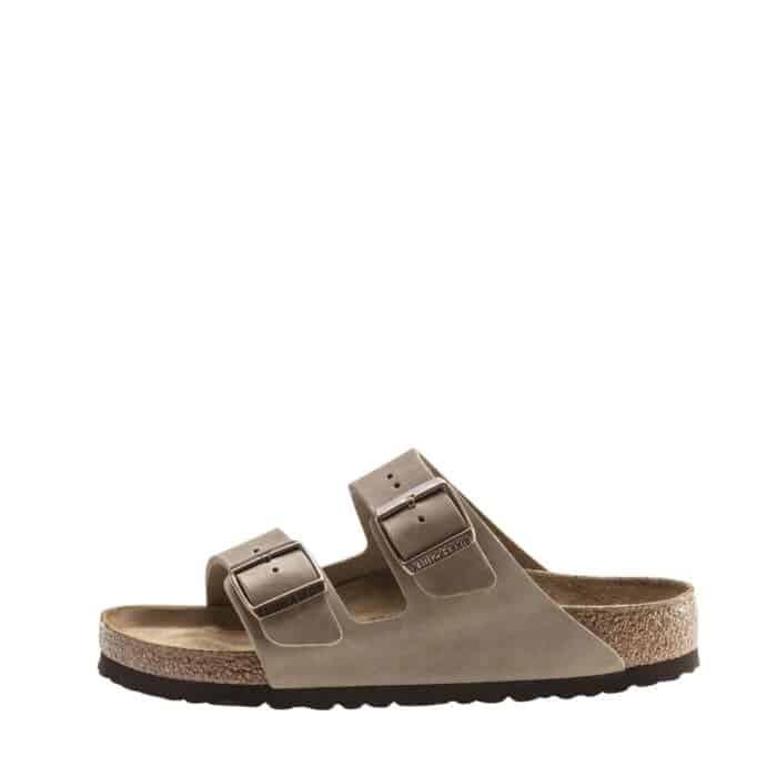 Birkenstock Arizona Regular sandal til herre i beige med overdel i læder og to justerbare spænder