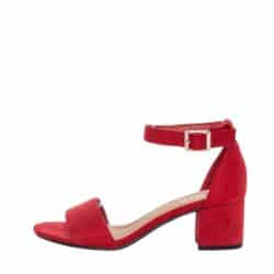 Duffy Rivello Uno sandal til dame i rød med justerbart spænde samt blokhæl på 5,5 cm