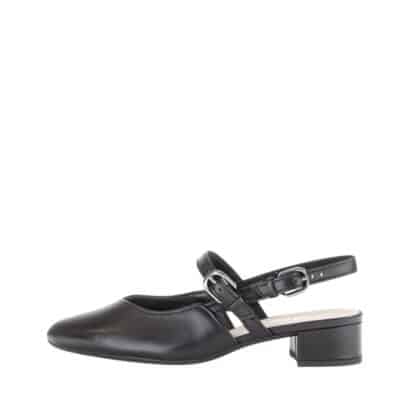 Gabor pumps til dame i sort med hæl på 4 cm og justerbar remme.