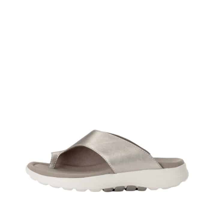 Gabor Rollingsoft sandal til dame i metallic med skindoverdel samt tå-rem og øget svangstøtte