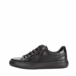 Gabor sneakers til dame i sort med lynlås og snøre.