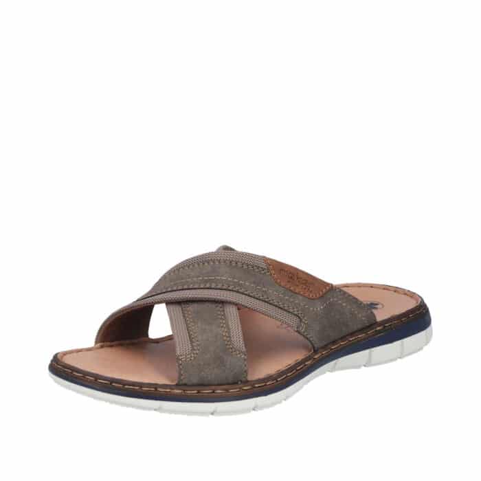 Rieker sandal til herre i brun med Antistress og læder indersål.