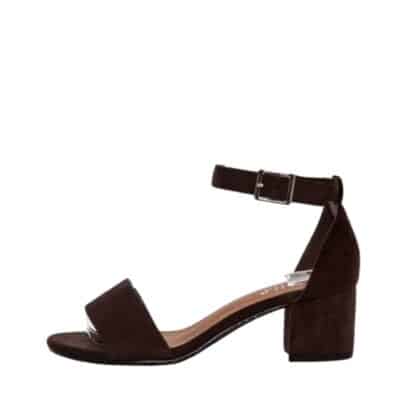 Duffy Rivello Uno sandal til dame i mørkebrun med justerbar ankelrem og blokhæl på 5,5 cm