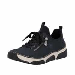 Rieker sneakers til dame i blå med snøre og elastisk åbning samt stødabsorbering.