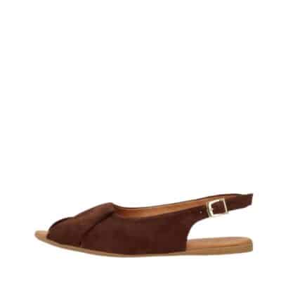 Shoedesign Copenhagen ballerinasko til dame i brun i 100% ruskind med slingback rem.