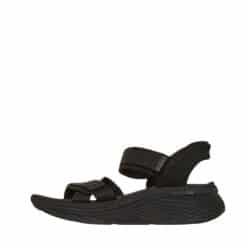 Skechers slip-ins sandaler til dame i sort med velcroremme.