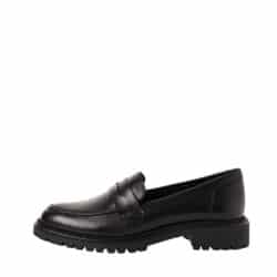 Tamaris loafers til dame i sort med skindoverdel og blød Touch-it sål samt chuncy ydersål