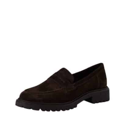Tamaris loafers til dame i brun ruskind med touch it memoryfoam.