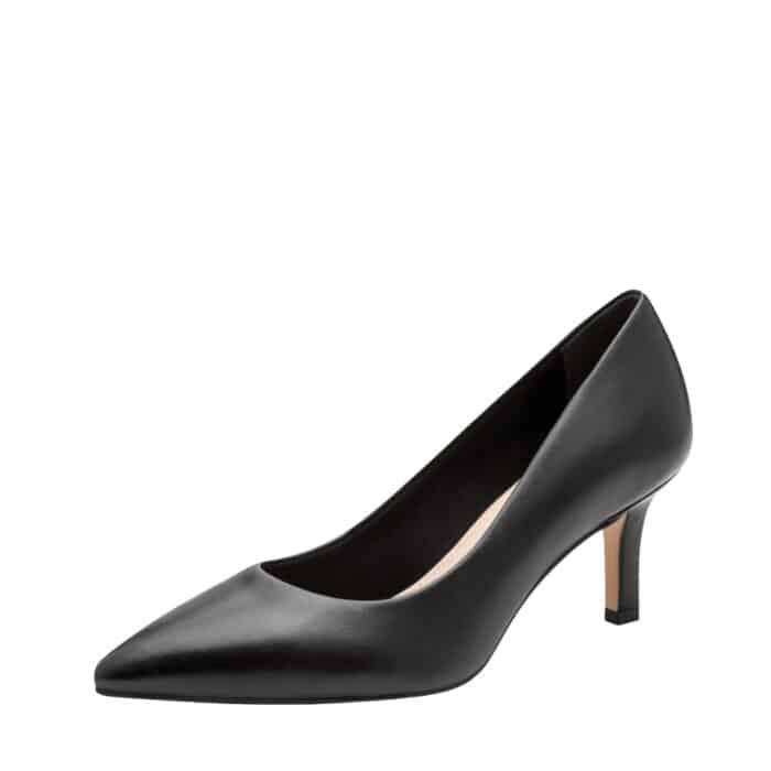 Tamaris pumps til dame i sort med skindoverdel og Touch-it sål samt stilethæl på 7,5 cm