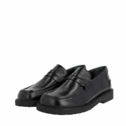 Angulus loafers til dame i sort med skindoverdel og rund snude
