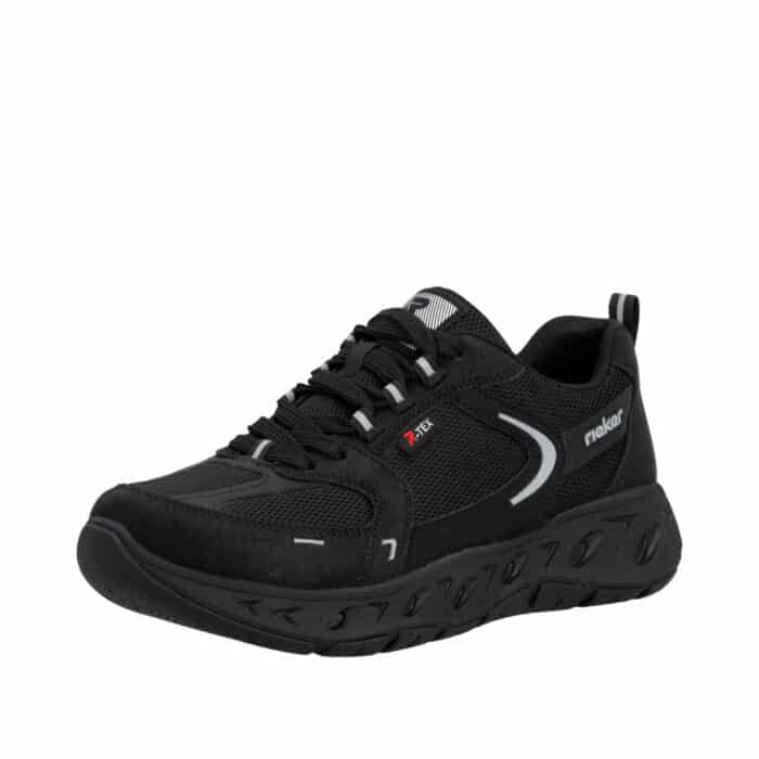 Rieker sneakers til dame i sort med ekstra bredde G samt RiekerTEX og Rieker Antistress