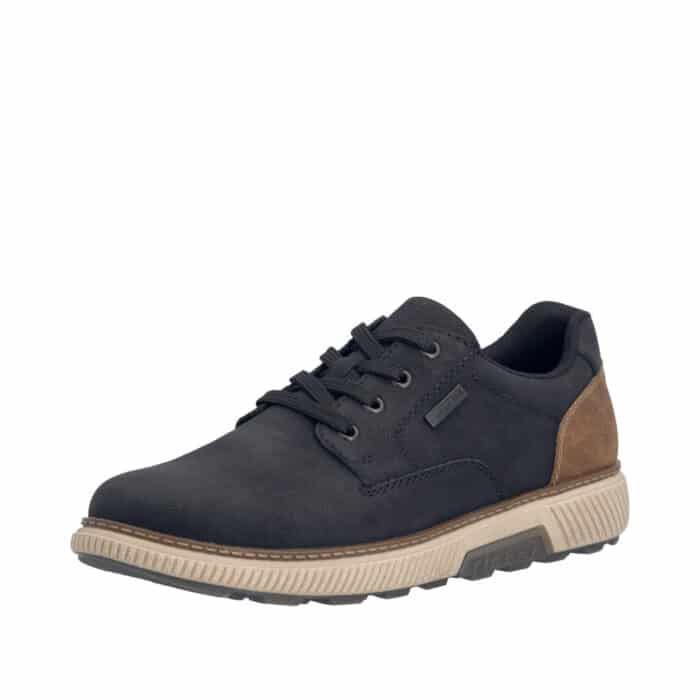 Rieker sneakers til herre i sort med ekstra bredde H og Rieker-Tex samt udtagelig sål