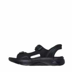 SKechers Slip-in Go Walk Arch Fit sandal til herre i sort med fast hælkappe og øget svangstøtte