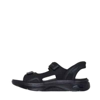 SKechers Slip-in Go Walk Arch Fit sandal til herre i sort med fast hælkappe og øget svangstøtte